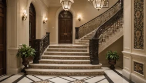 escalier devant porte d'entrée