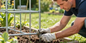 comment fixer un treillis au sol