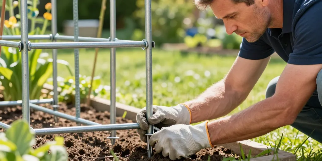 comment fixer un treillis au sol