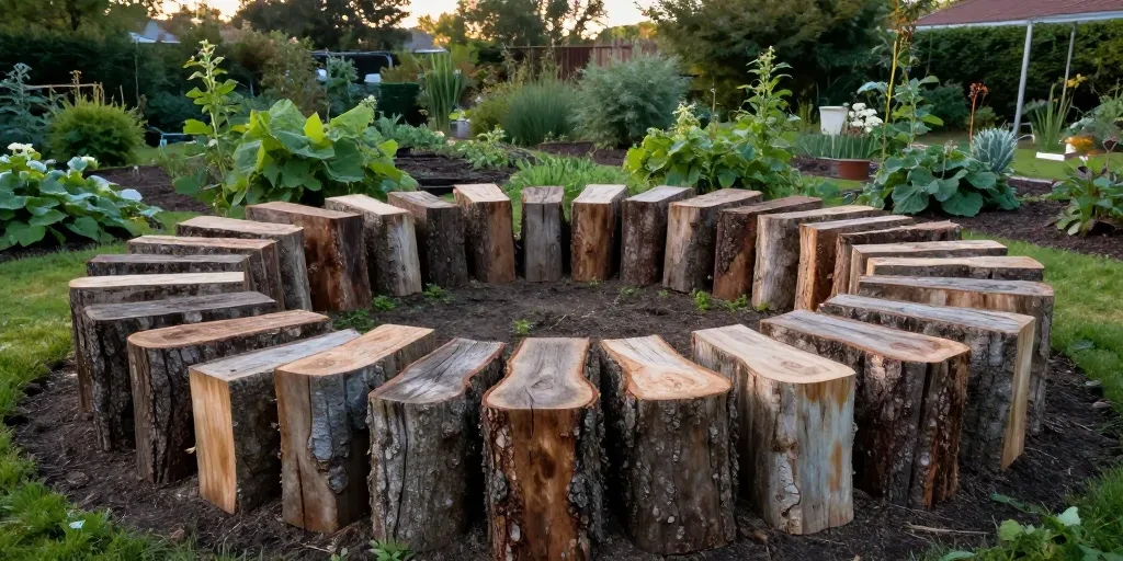 que faire avec des rondins de bois dans le jardin